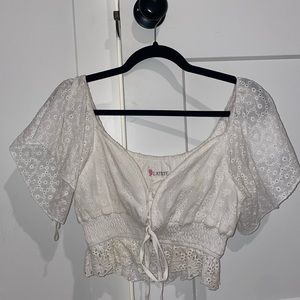 White Floral Summer Top